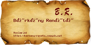 Bárkány Renátó névjegykártya